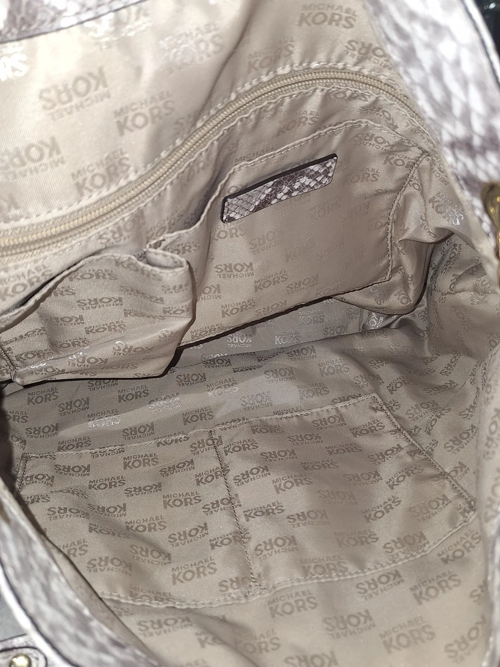 Michael Kors Women's Jet Set Snake-Print Shoulder Bag